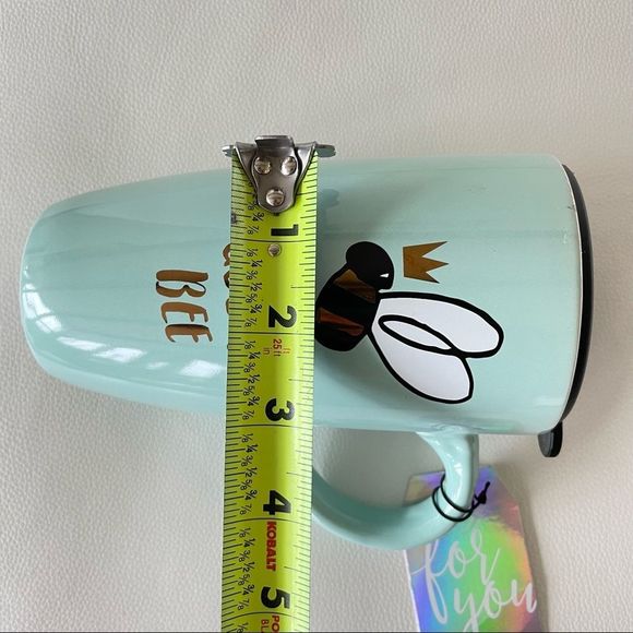 NWT Sheffield Home Beautiful Queen Bee Mint Green Tall Travel Coffee Mug w/ Lid - Picture 13 of 14